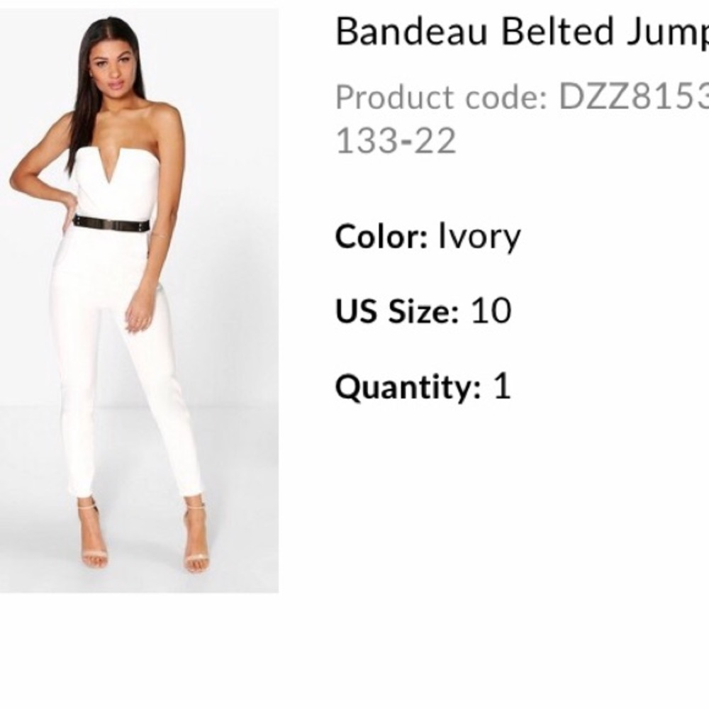 Boohoo White Jumpsuit